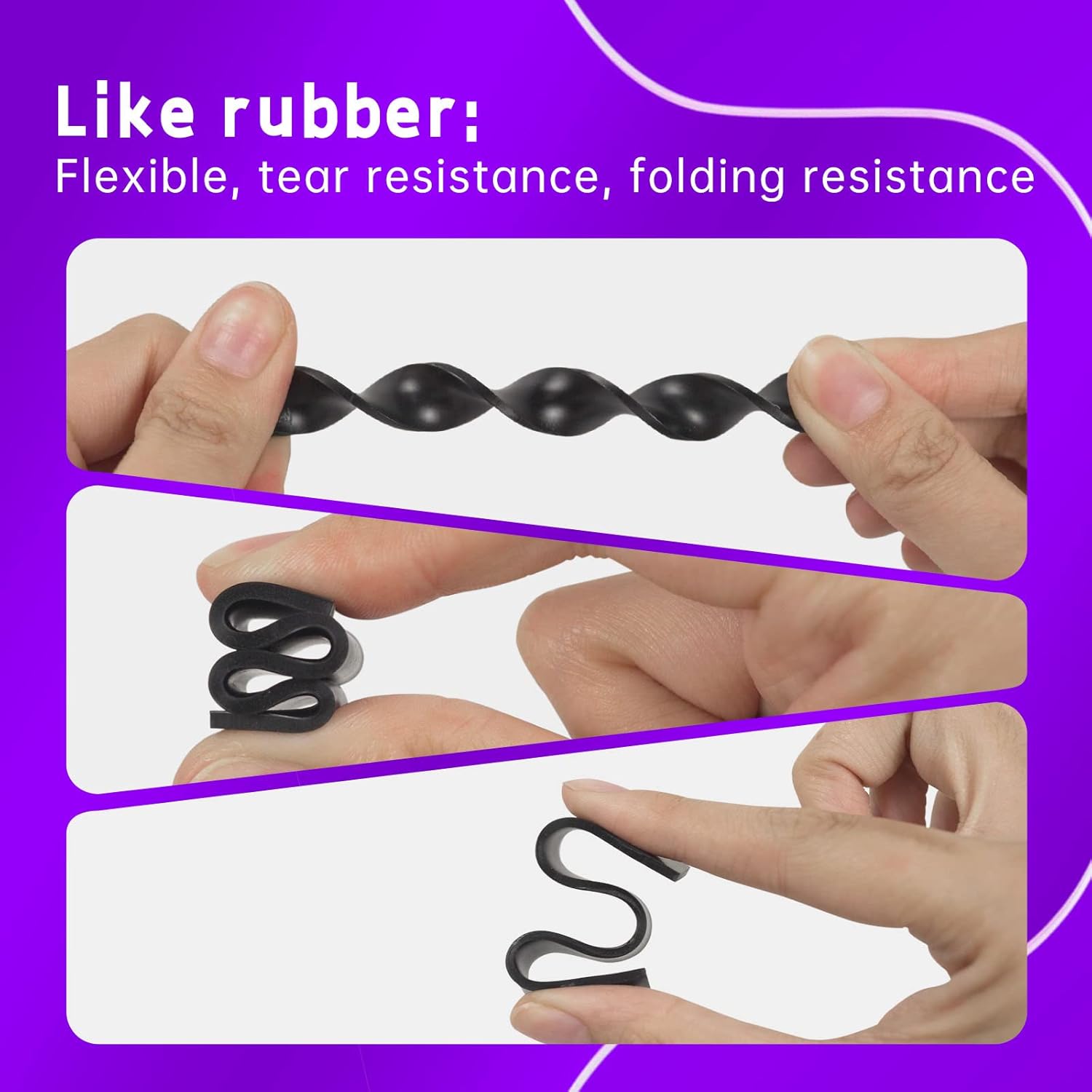 Hands demonstrating the flexibility and folding resistance of a 3D printed part made with RESIONE F69 resin.