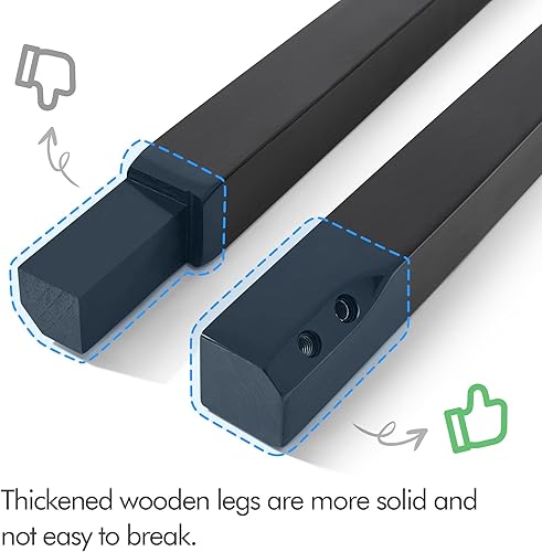 Miniatura 10 de Yaheetech Juego de 4 sillas de comedor de piel sintética de estilo moderno con patas de madera maciza y acolchado con botones para la cocina del