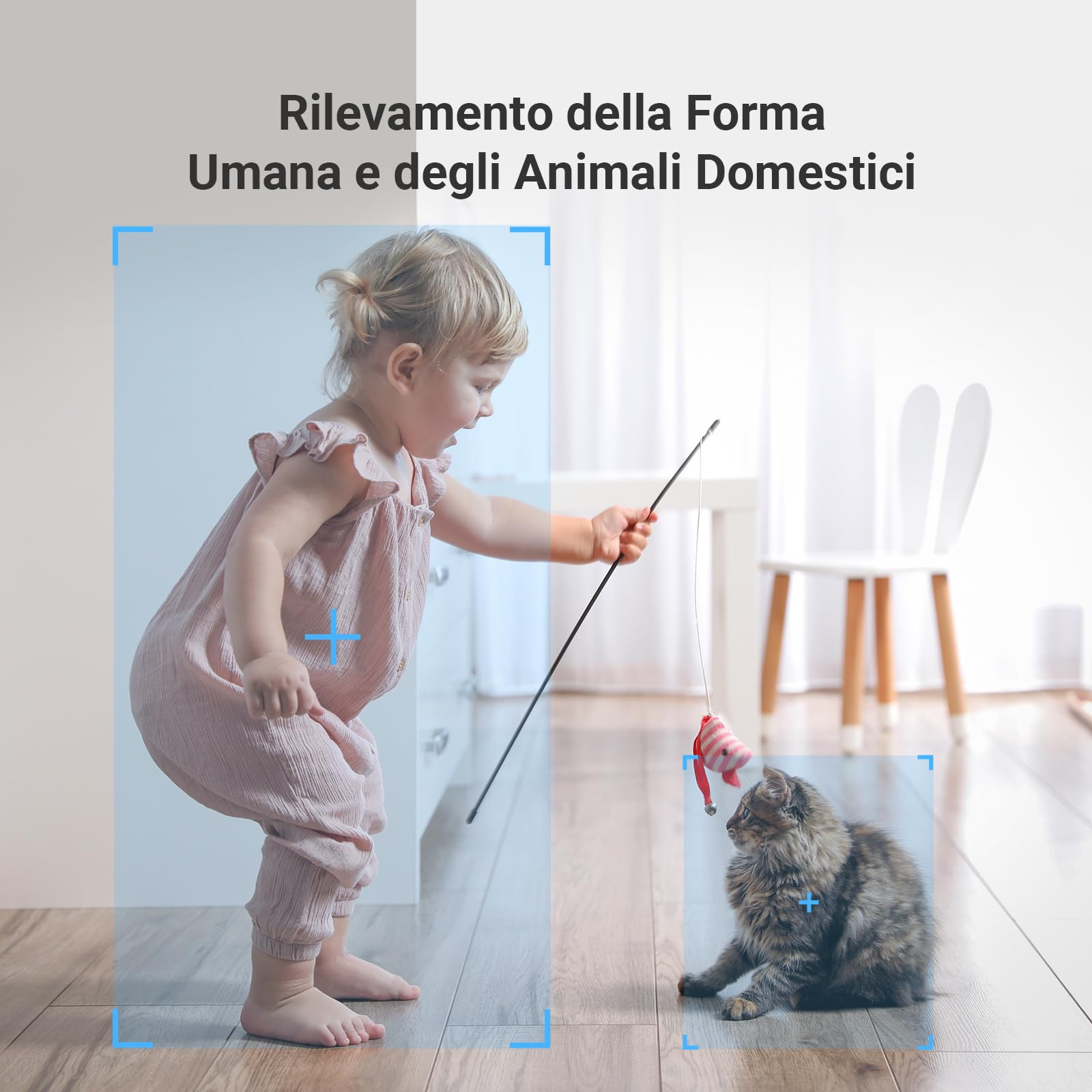 EZVIZ C7 Telecamera Wi-Fi Interno 4MP con Doppia Lente, Videocamera Sorveglianza Interno a 360°, Rilevamento di Persone/Animali, Audio Bidirezionale, Visione Notturna, Modalità Pattugliamento/Privacy
