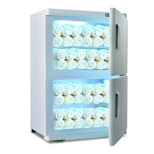 Gabinete doble calentador de toallas esterilizador con luz UV, para masajes, manicura o Salon spa facial 1555.45 oz