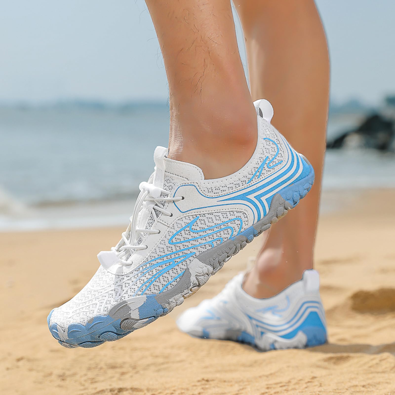 Scarpe Scoglio Uomo Scarpe da Scoglio Ciabatte Vela Donna Corsa Sandali Mare Spiaggia Barca Scarpette per Acquatiche Acqua Lago Scogli 40 Antiscivolo Scarpetta Il Bianche Trasparenti Correre Stare in