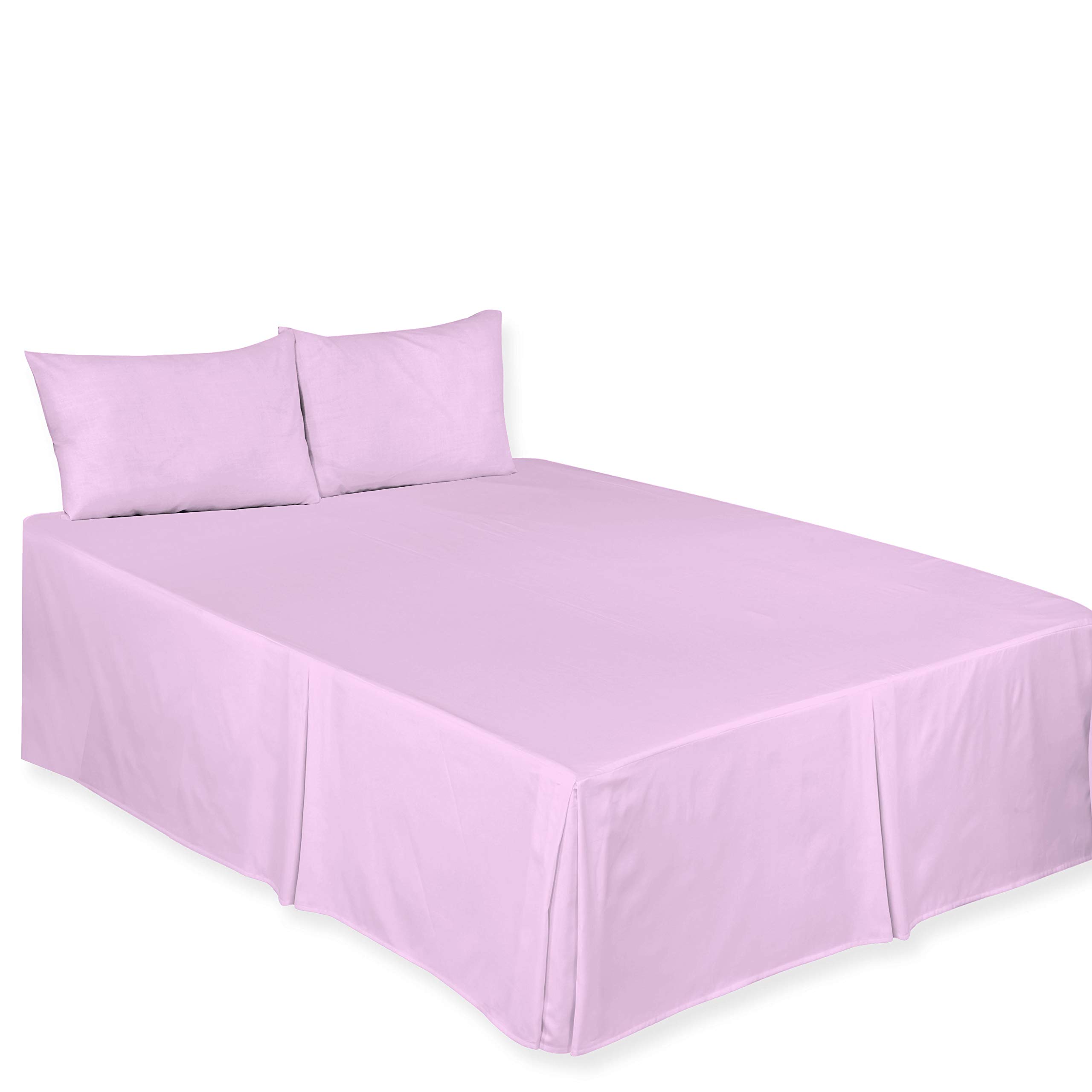 S&S Bedding Lilac Plain Dyed Poly Cotton Base Valance Box Pleated Sheet Soft And Easy Care In Different Attractive Colours (, Single)