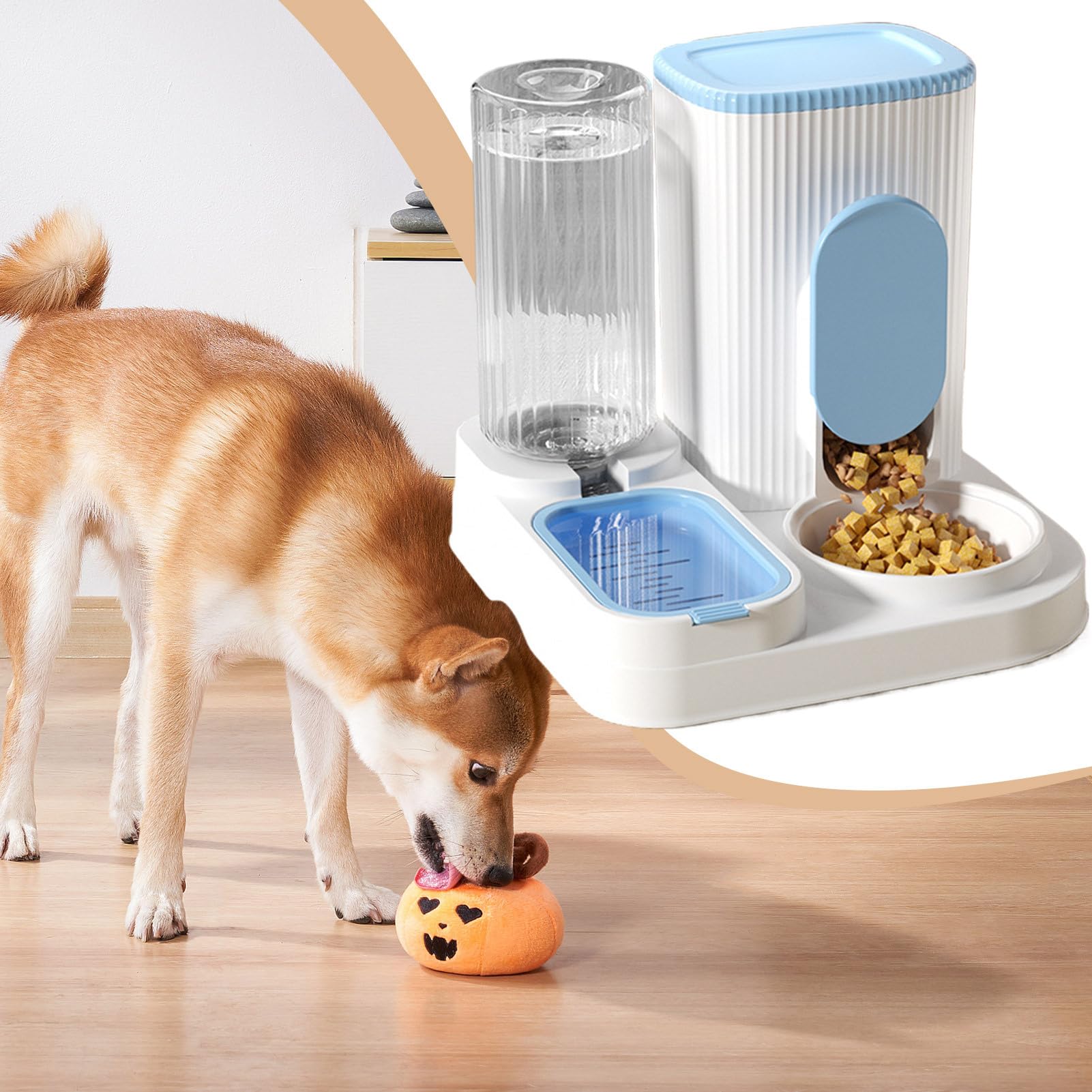 Alimentatore automatico per gatti, alimentatore automatico per cani | distributore di cibo e acqua per gatti | Grande capacità 2 in 1 alimentazione con vassoio alimentare rimovibile per mantenere
