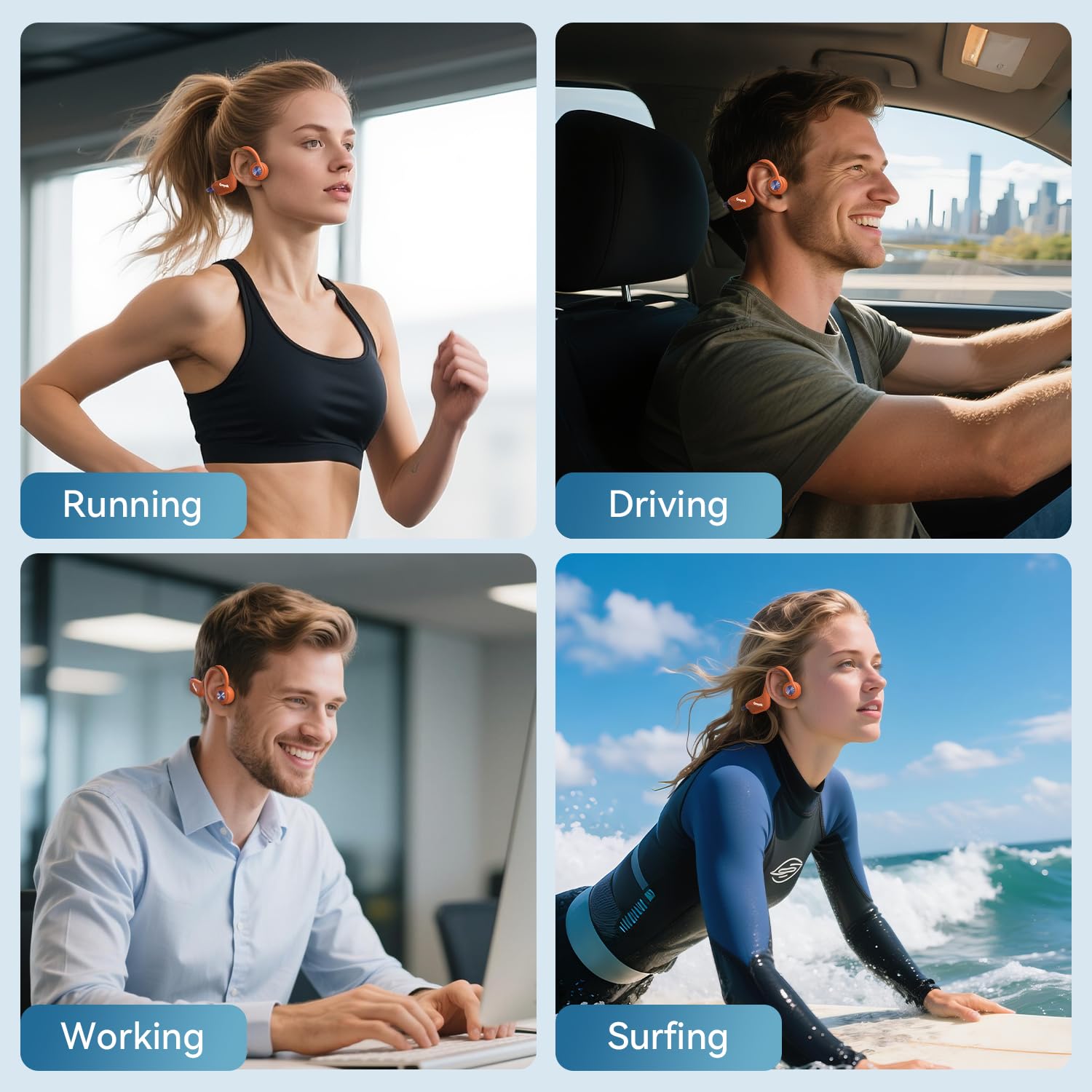 Kopfhörer Schwimmen, Knochenschall Kopfhörer Bluetooth 5.4, IP68 Wasserdicht,SportKopfhörer 32G Speicher,UnterwasserKopfhörer mit MP3-Player, Open Ear Kopfhörer für Schwimmen Laufen