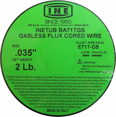 Miniatura 5 de INETUB BA71TGS - Alambre de soldadura con núcleo de flujo sin gas de acero al carbono de 0.035 pulgadas en carrete de 2 libras