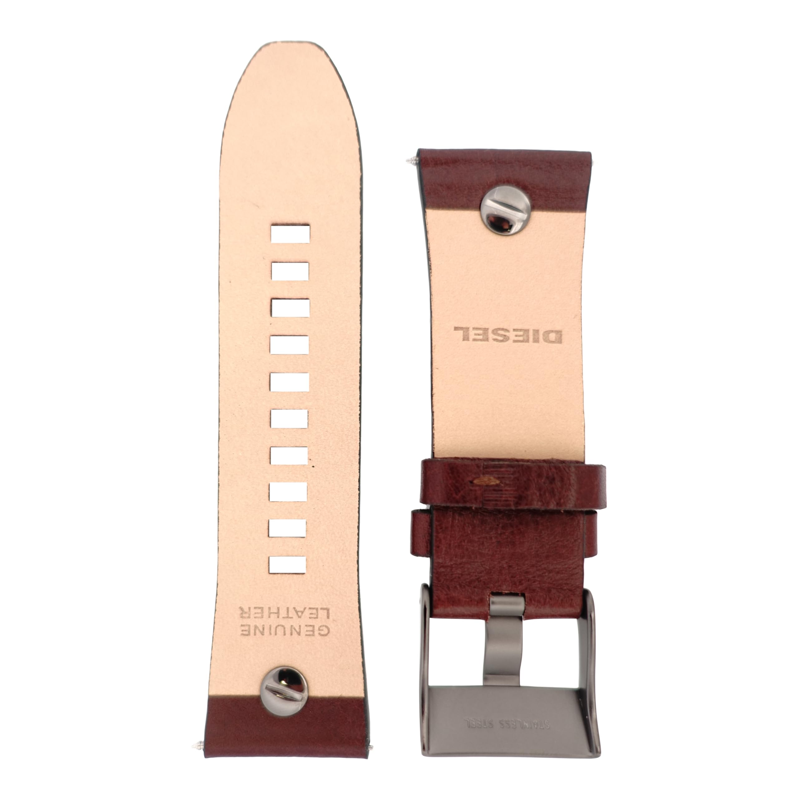 Diesel Montres pour Hommes 28mm, Cuir Marron, Bande de Rechange Originale pour DZ7314