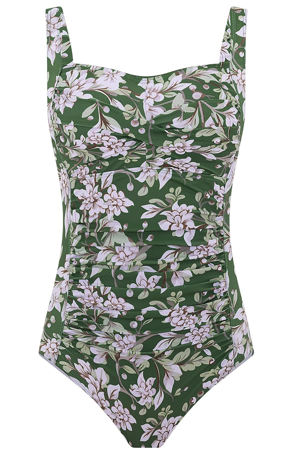 Aidotop Damen Einteilige Badeanzug Monokini Verstellbarer Schultergurt Badeanzüge Falten Bademode Schwimmanzug