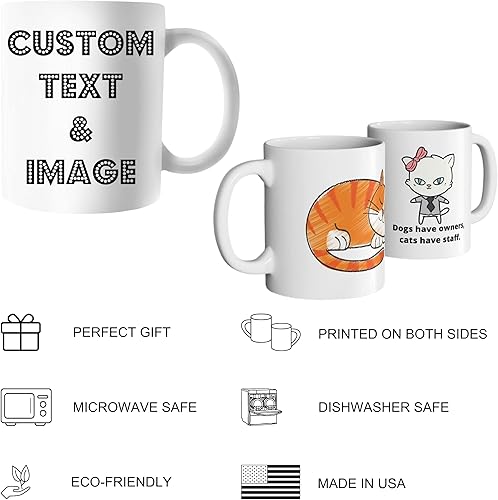 Miniatura 4 de Custom Mug With Pictures - Personalized Coffee Mug With Photo, Text, Logo | Customized Gifts for Men & Women | Taza Personalizada 11oz Tea Cup