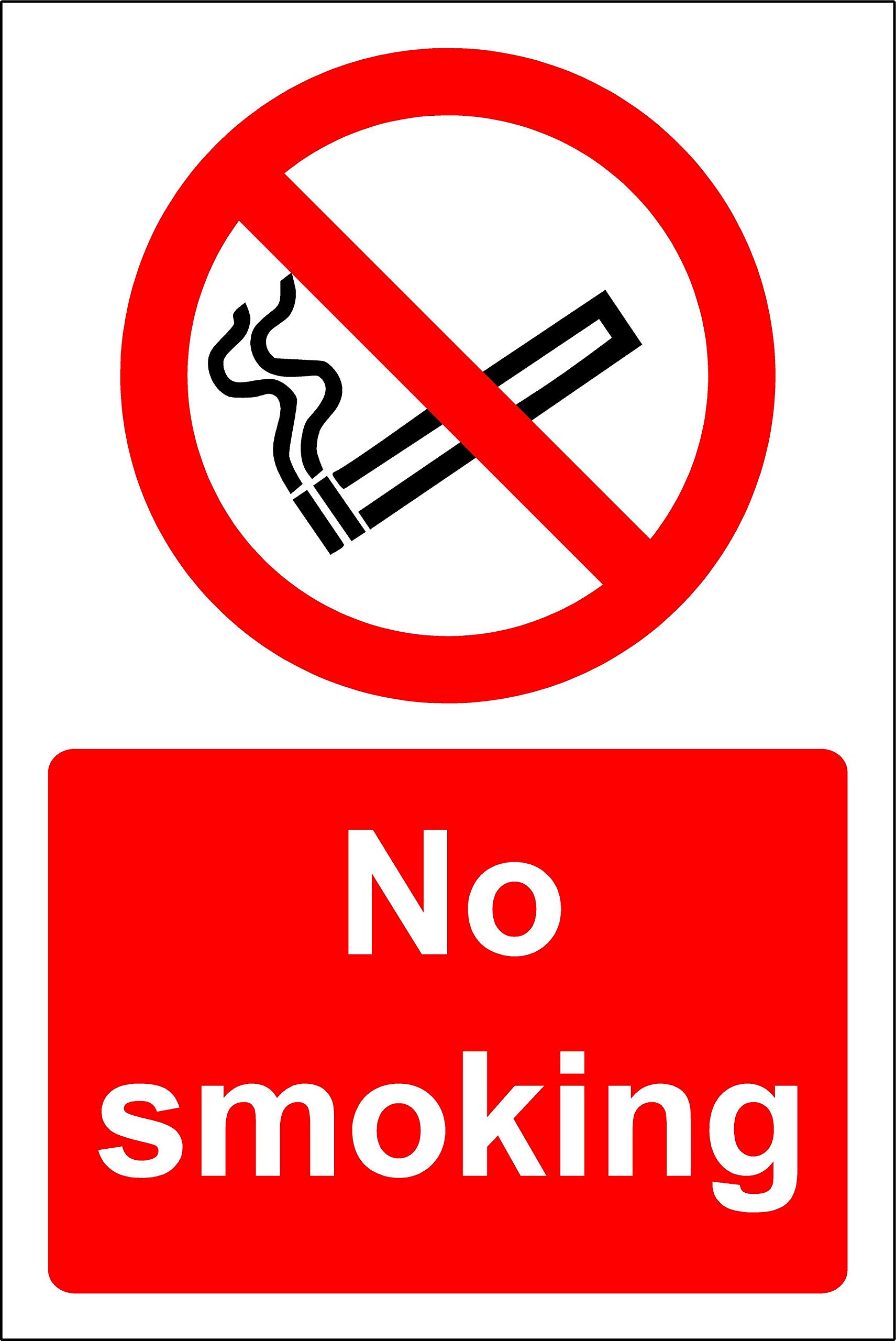 No smoking Safety sign - 1.2mm Rigid plastic 150mm x 100mm