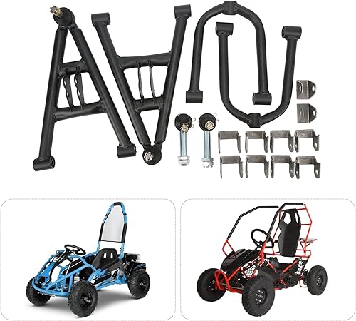 Miniatura 5 de Acouto Kart suspensión, Suspensión Delantera de Choque de Columpio Kit para 4 Ruedas Quad Bike Kart 350mm13.77in Aleación de Acero Suspensión