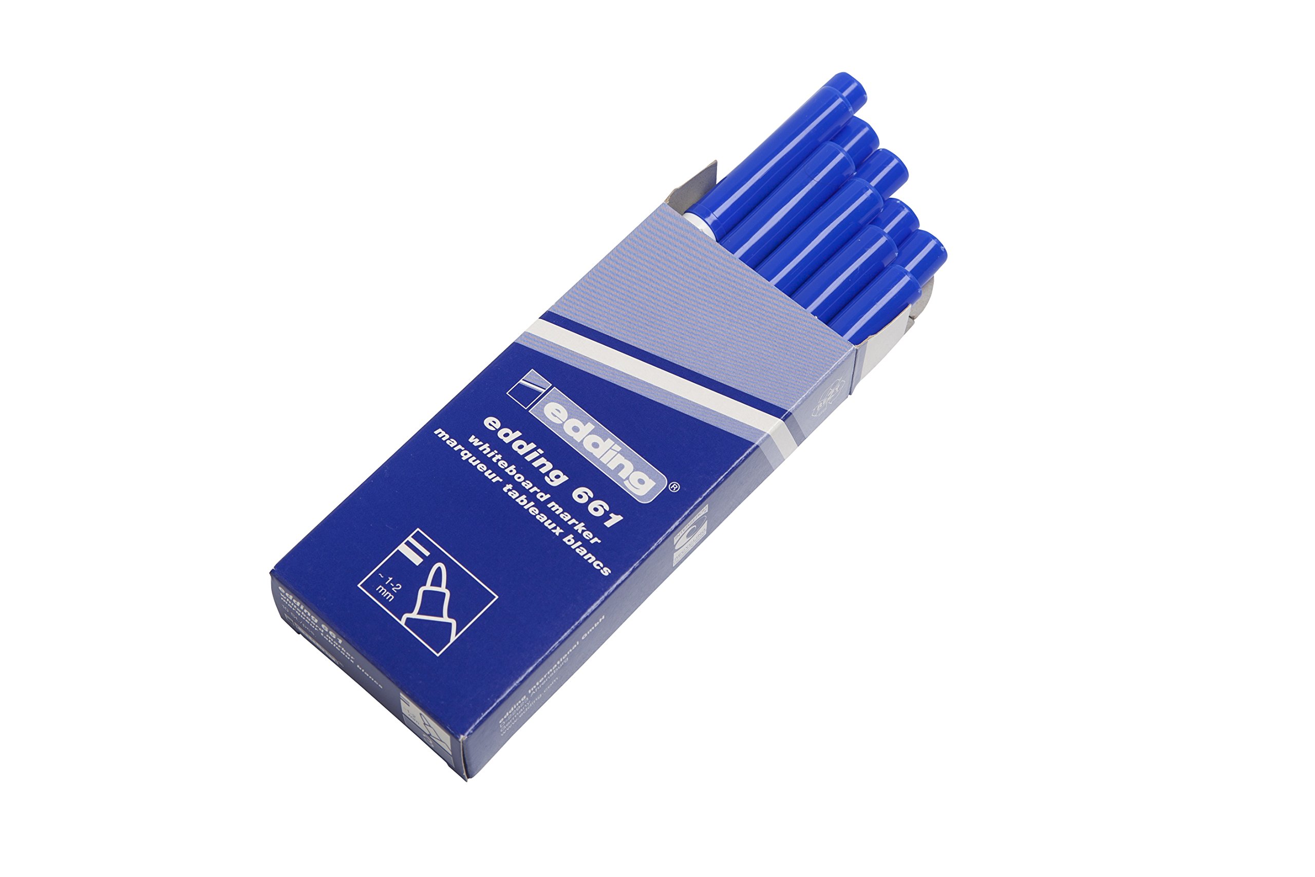 edding whiteboard marker 661 blue round tip 1-2 mm