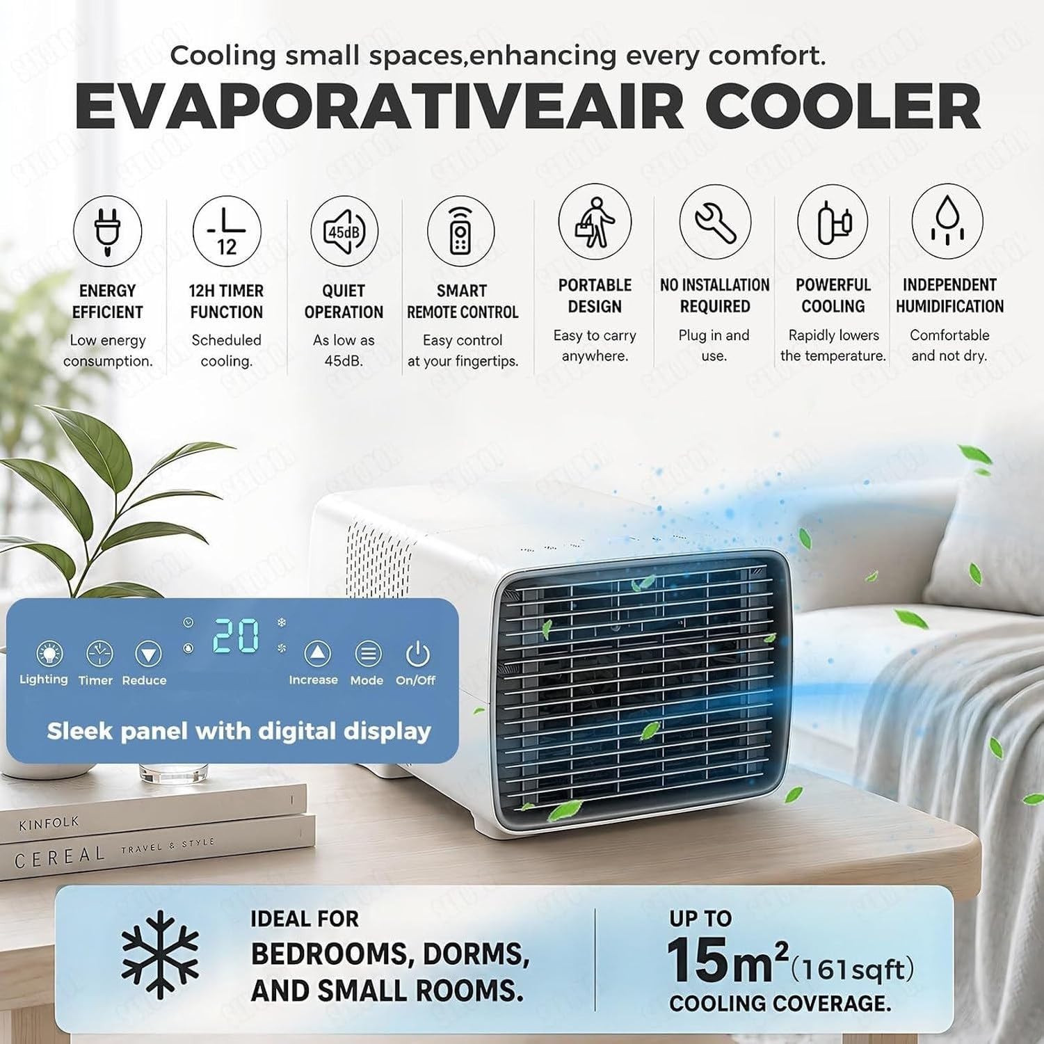 Przenośny klimatyzator do namiotu minikompresor chłodzący 2700 BTU realne chłodzenie 280 W niskie zużycie energii 45 dB tryb cichy 3 w 1 chłodnica for RV akadem