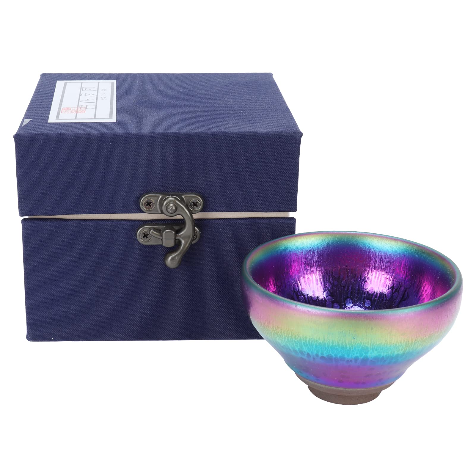 Topyond Ceramic Tea Cup, Jianzhan Tenmoku Tea Bowl, Handmade Porcelain Teacup, Durability Easy to Clean, Traditional Chinese Teaware, Tea Ceremony Accessory, Gift for Home Decoration