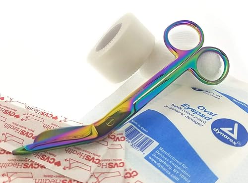 Miniatura 4 de Tijera de titanio Galaxy Rainbow de 3.5 pulgadas, 4.5 pulgadas, 5.5 pulgadas y 7.5 pulgadas, ideal para enfermeras, EMT, estudiantes de medicina,