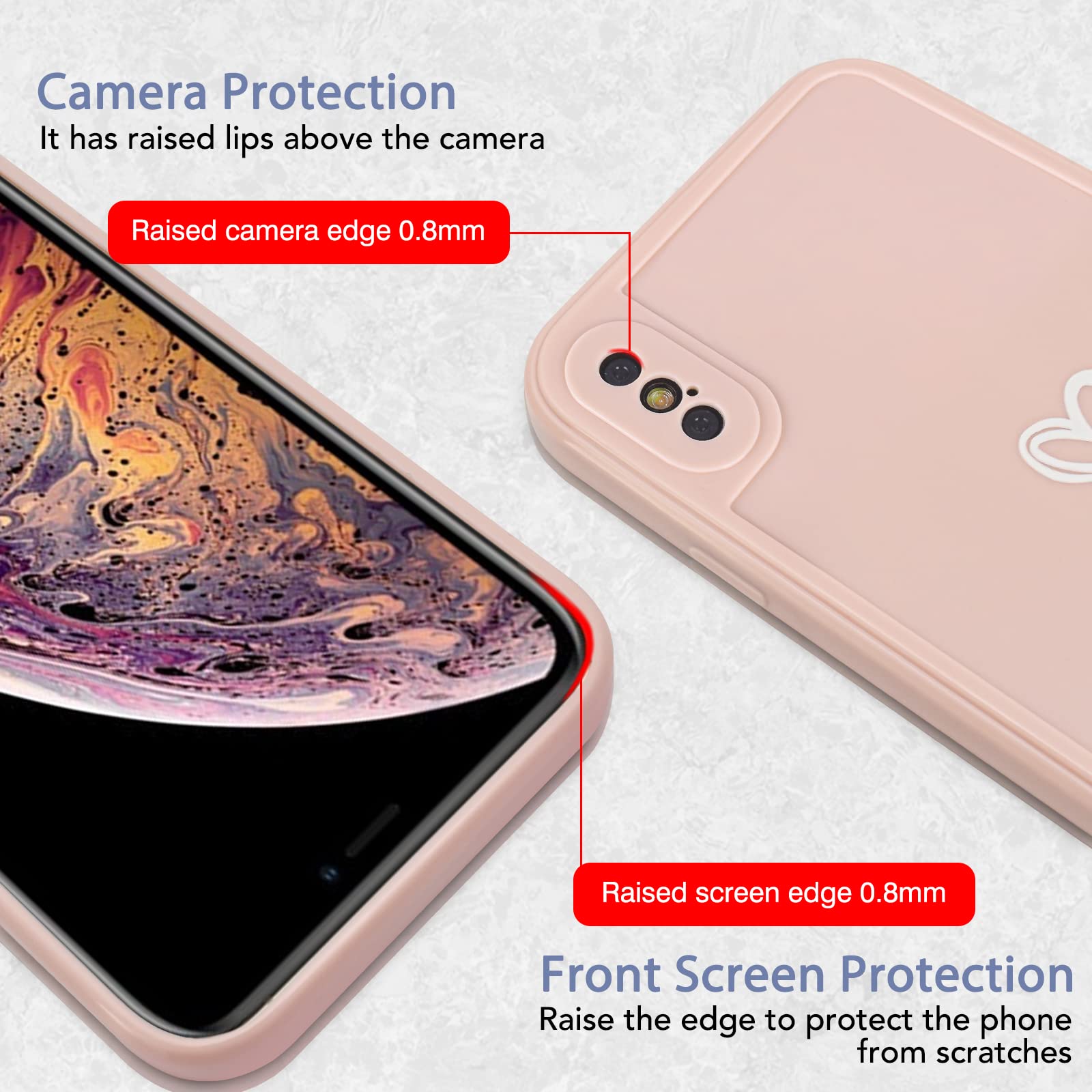 Newseego Compatibile per iPhone XS Max Custodia, Carino Heart iPhone XS Max Custodia Morbido TPU iPhone XS Max Cover Cellulare per Ragazze Donne Protettivo Custodia in Antiurto Sottile iPhone XS Max