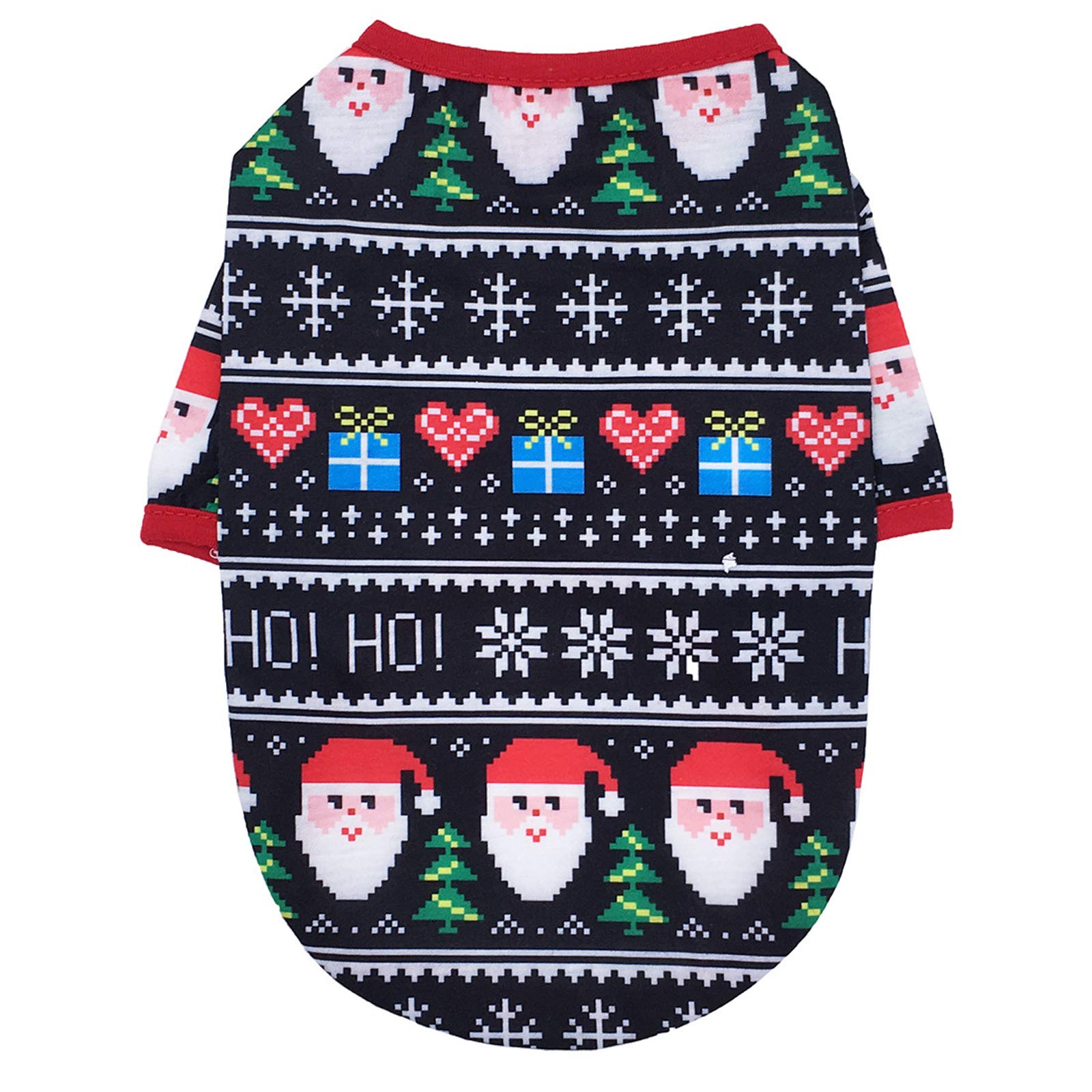 N / A Pet Christmas Clothes, Dog Christmas Clothes Dog Xmas Warm T-Shirt Costumes for Puppy Small Dogs Cat (M, Navy Blue) โ image 1