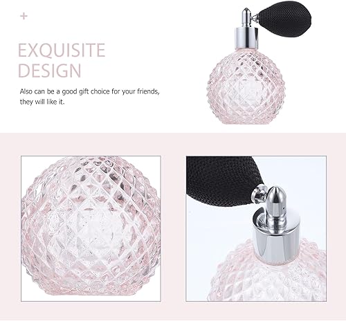 Miniatura 4 de Botella atomizadora de perfume vintage de 3.4 fl oz, botella de spray de vidrio recargable con bolsa de aire para almacenamiento de perfumes,