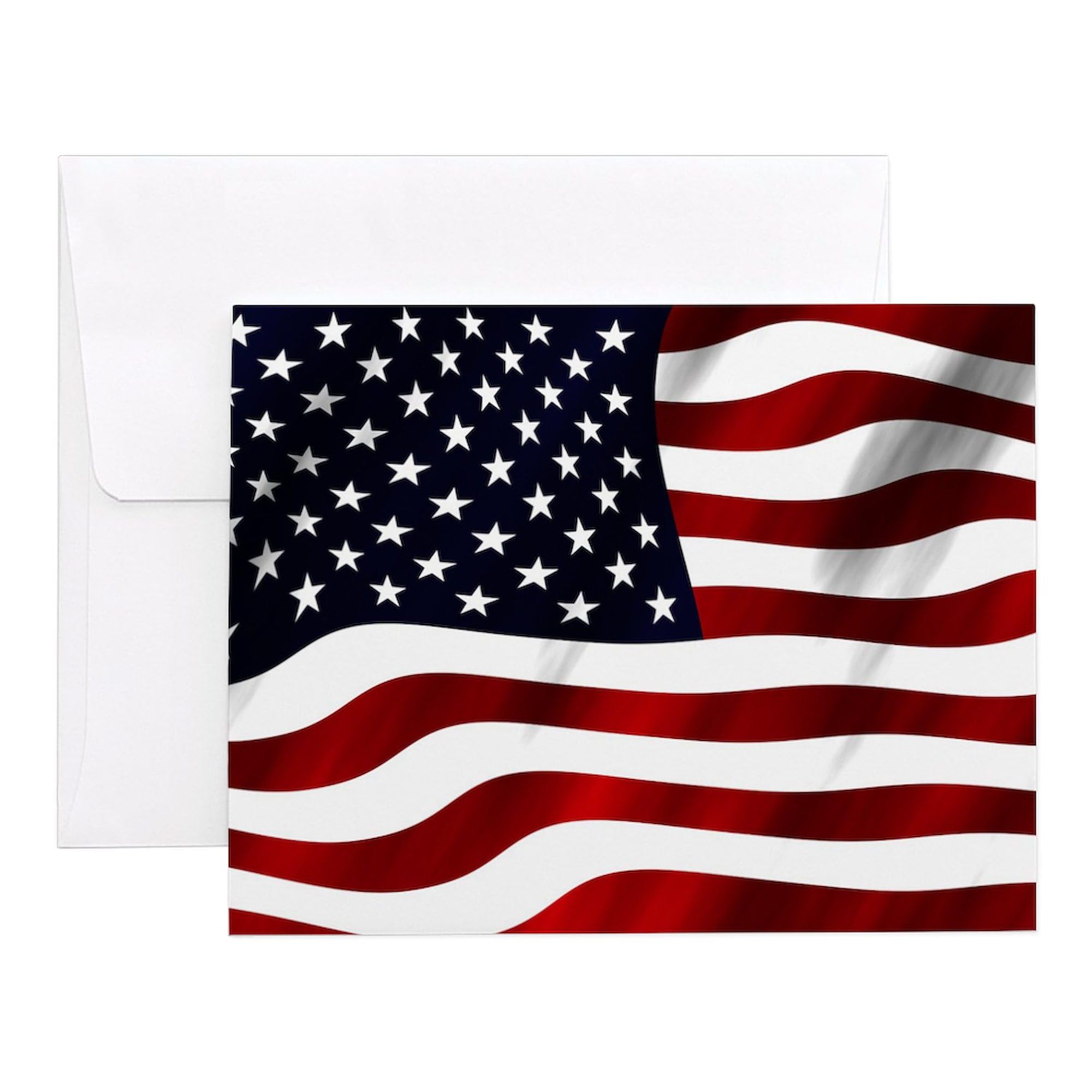 CafePress American Flag USA Notecards (Set Of 20) 4.25" x 5.5" Notecards 10 Pack