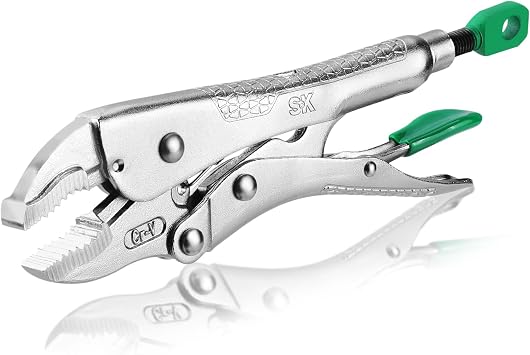 SK 7" Curved Jaw Locking Pliers, Vice Grips, Premium CR-V Steel