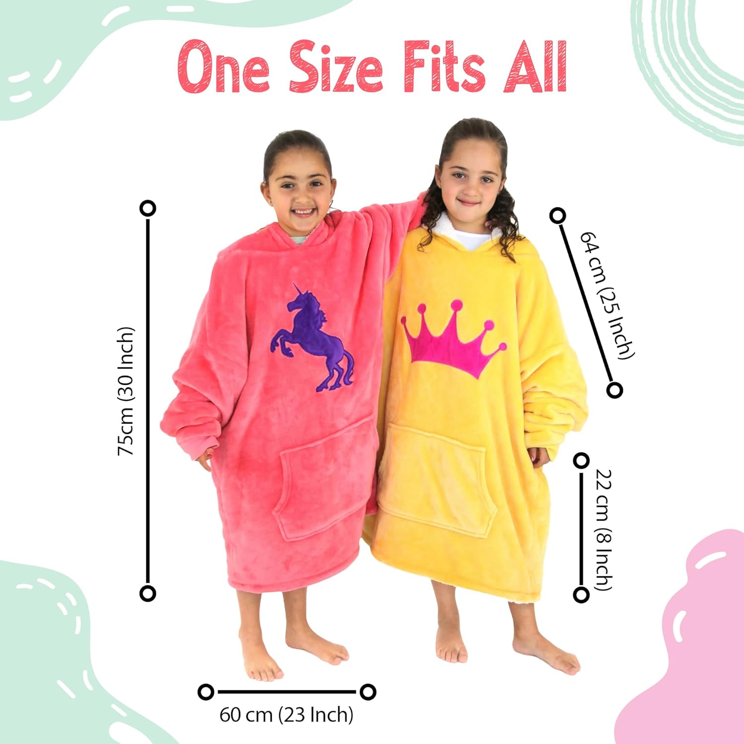 Kids Hoodie - Girls Snuggies With Pocket - Hooded Kid Sweater - Girls Sherpa Hoodie - Fits Most Kids - Image 7