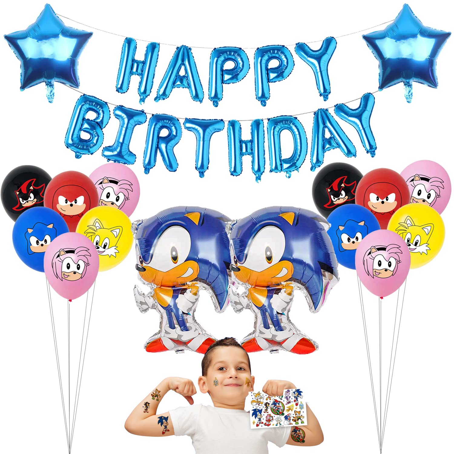 Buy SNAP BAZAAR 30 pc sonic birthday decorationsHappy Birthday Banner