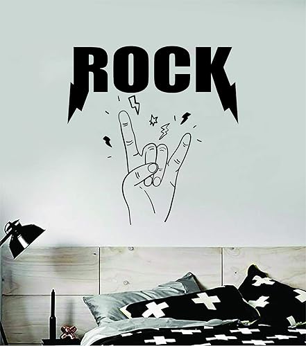 Calcomanía de pared de música rock, arte de vinilo, decoración para dormitorio, sala de estar, decoración para adolescentes, cita inspiradora, niño,