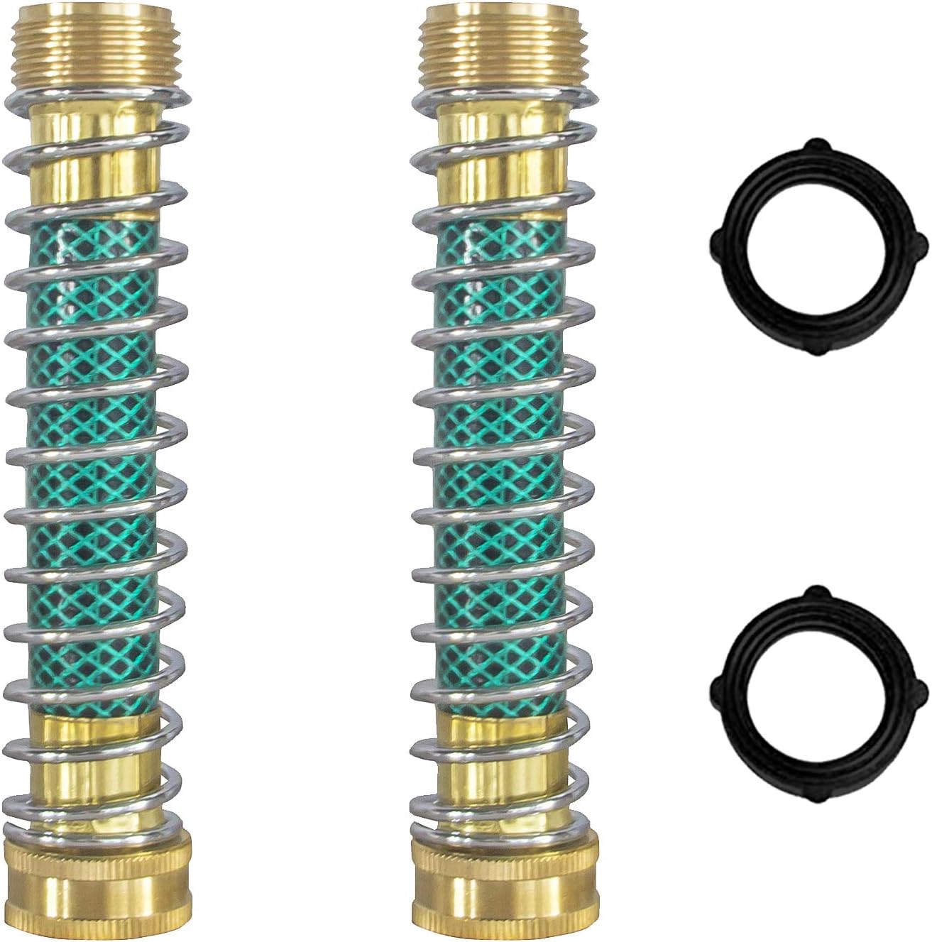 Hourleey Garden Hose Protector, Hose Extension Adapter with Coil Spring, 2 Pack