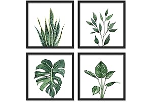 Aesthetic Bathroom Decor Photos: Botanical Wall Art Greenery Prints for Modern Home