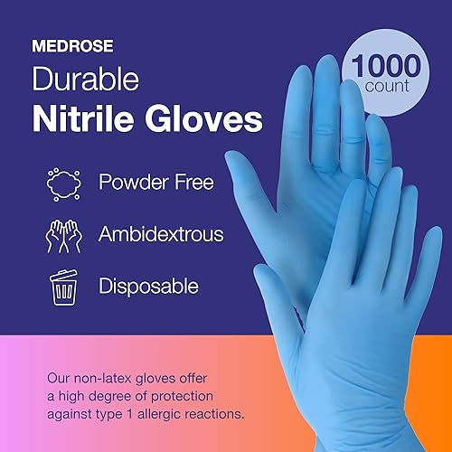 Miniatura 9 de MedRose - Guantes pequeños de nitrilo  100 guantes desechables sin látex  sin polvo, guantes sin látex, guantes para examen médico