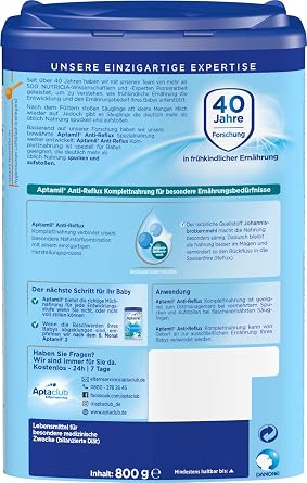 Aptamil Anti-Reflux Complete Food from Birth for Diet Management for Spitting & Belching Baby Food Milk Powder 1 x 800 g