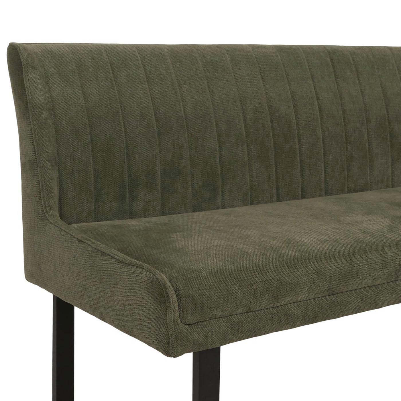 Banco de esquina HWC-O82, banco de comedor, Öko-Tex (310 g/m²), tela de chenilla, textil y metal, 210 x 159 cm, color verde
