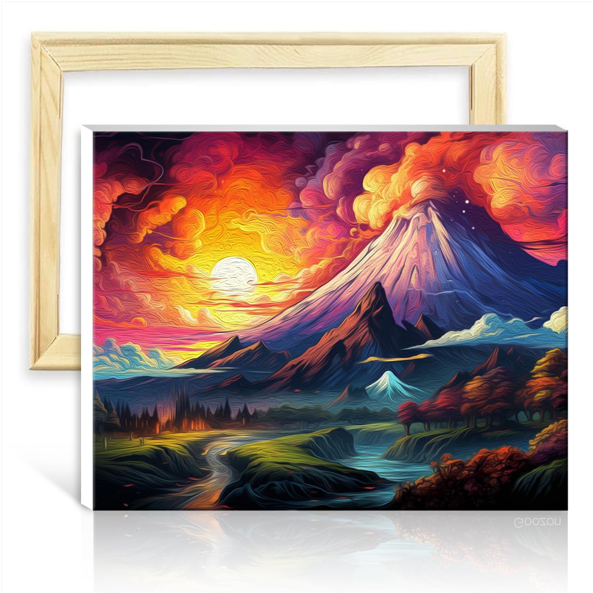 TANGFEIY Oil Painting Cosmic Volcanoes Paint by Numbers Adults with Brushes Acrylic Pigment Digital Painting Perfect Home Wall Decor No Frame(30x40cm) โ image 1