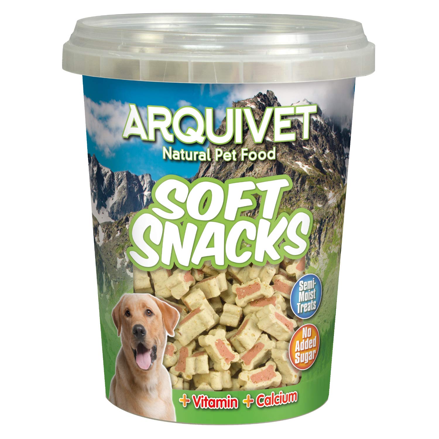 ARQUIVET Soft Snacks Huesitos Duo de salmón y arroz 300 gr para Perro - Aperitivos para Perro en Forma de Hueso - Chuches, recompensas y premios caninos - Alimento complementario