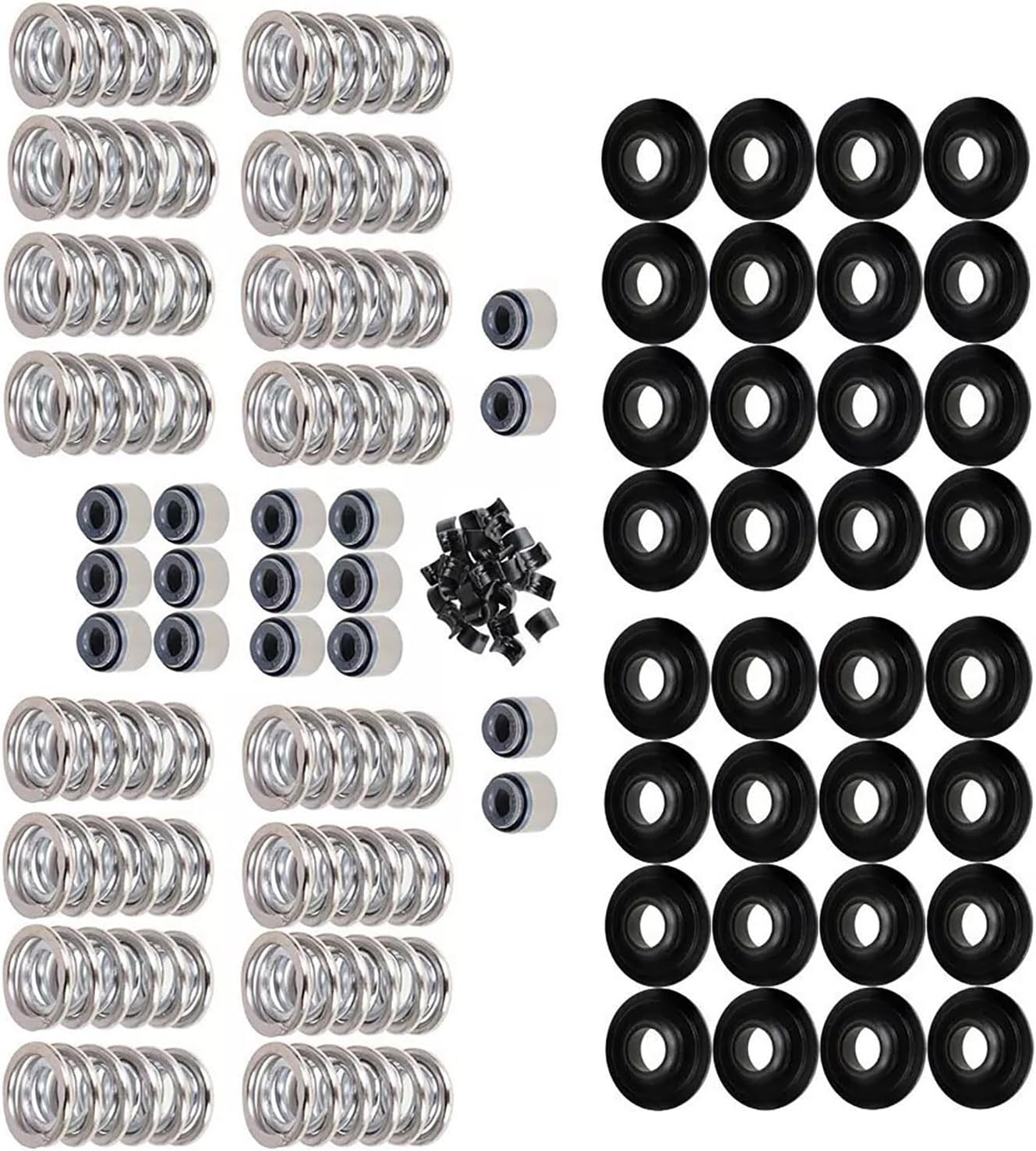 16Set 660" Lift Dual Valve Springs Steel Retainers Spring Locators Seal Locks Suitable for LS Engines Using Rockers