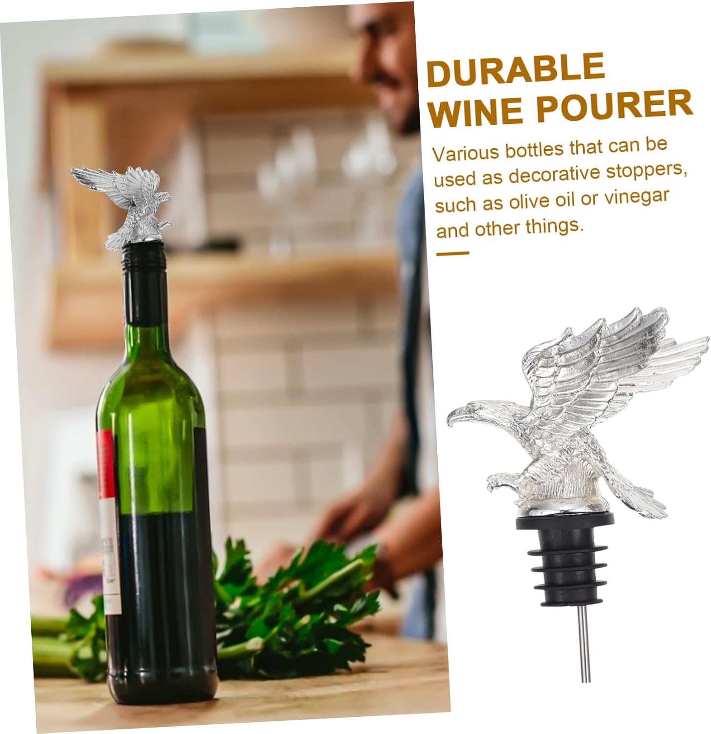 Alipis Alloy Eagle Wine Pourer Easy to Use Stopper for Wine Bottles Other Liquors for Friends