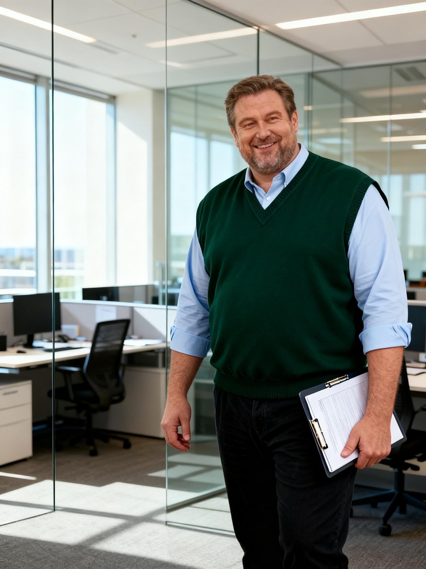 Krumba Uomini Maglione Gilet per più Misurare: Grande Alto V Collo Senza Maniche Lavorare Maglia Cotone Maglione