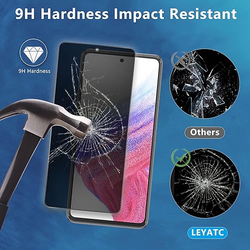 Miniatura 2 de Paquete de 2 + 2 protectores de pantalla de privacidad para Samsung Galaxy A53 + 2 protectores de lente de cámara, película de vidrio templado de