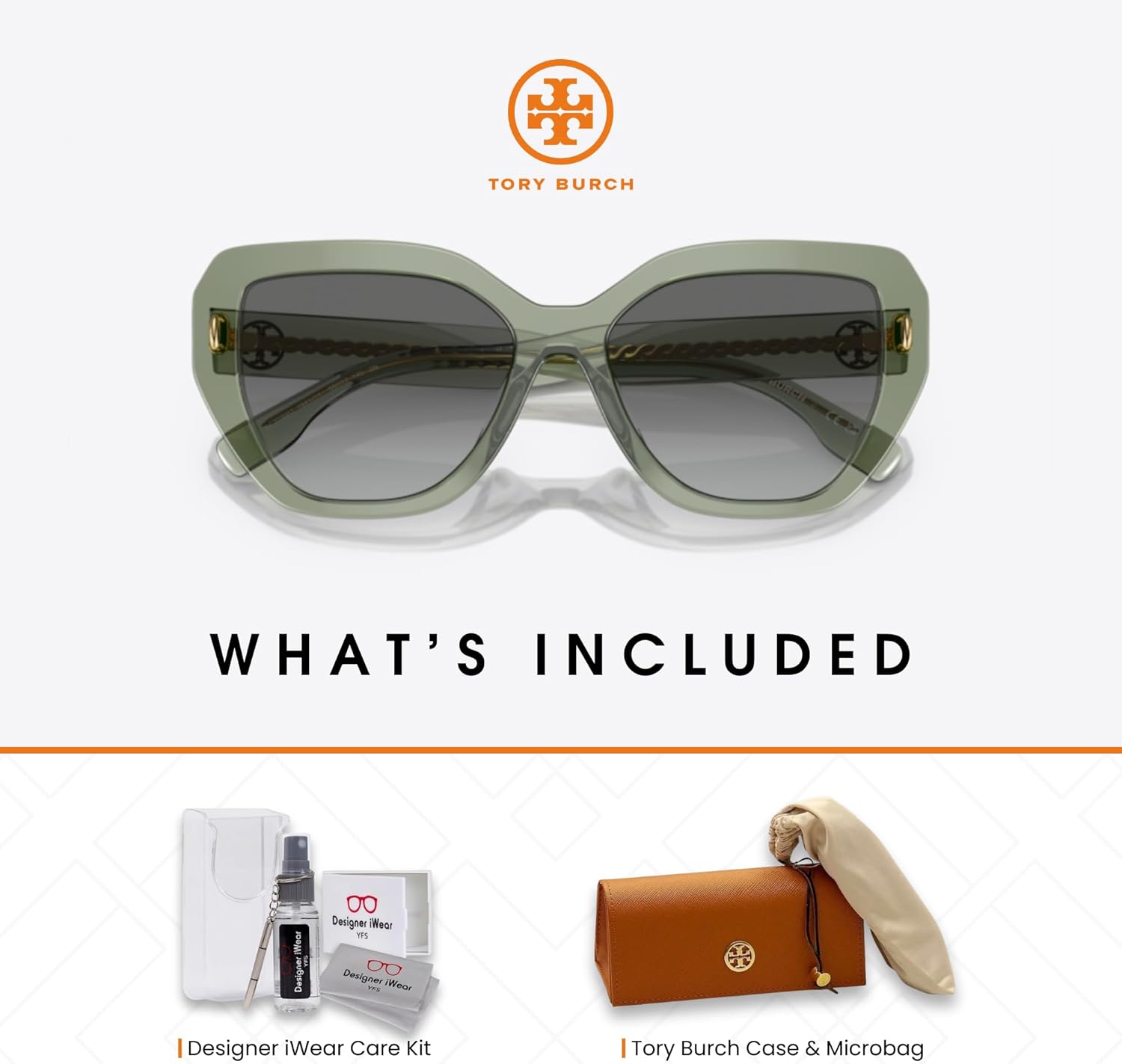 Tory Burch TY7201U Square Sunglasses for Women +BUNDLE with ACCESSORY EYEWEAR KIT - Image 2