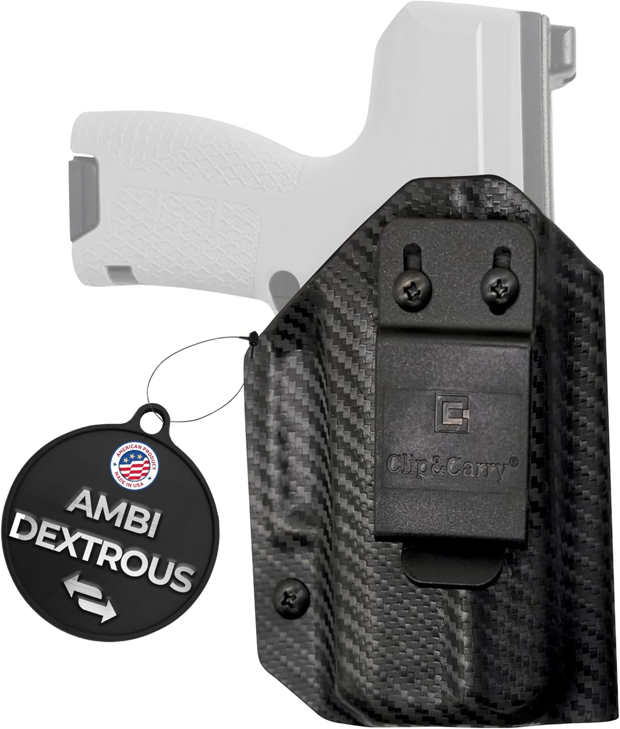 Clip & Carry IWB/OWB Kydex Holster for Byrna CL Compact – Ambidextrous Concealed Carry Holster – Inside or Outside Waistband – Can be Used Right or Left Handed – USA Made