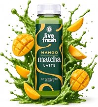 LiveFresh Matcha Latte Mango - Fruity Matcha Drink with Vitamin C - 6 x 250 ml