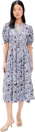 Ulla Johnson Womens Adriana Short Sleeve Cotton Dress