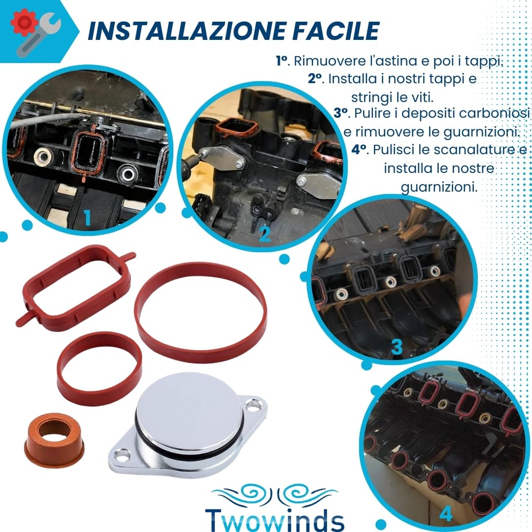 Twowinds Kit Annullare Farfalle Collettore - (6 tappi, 20 Guarnizioni)