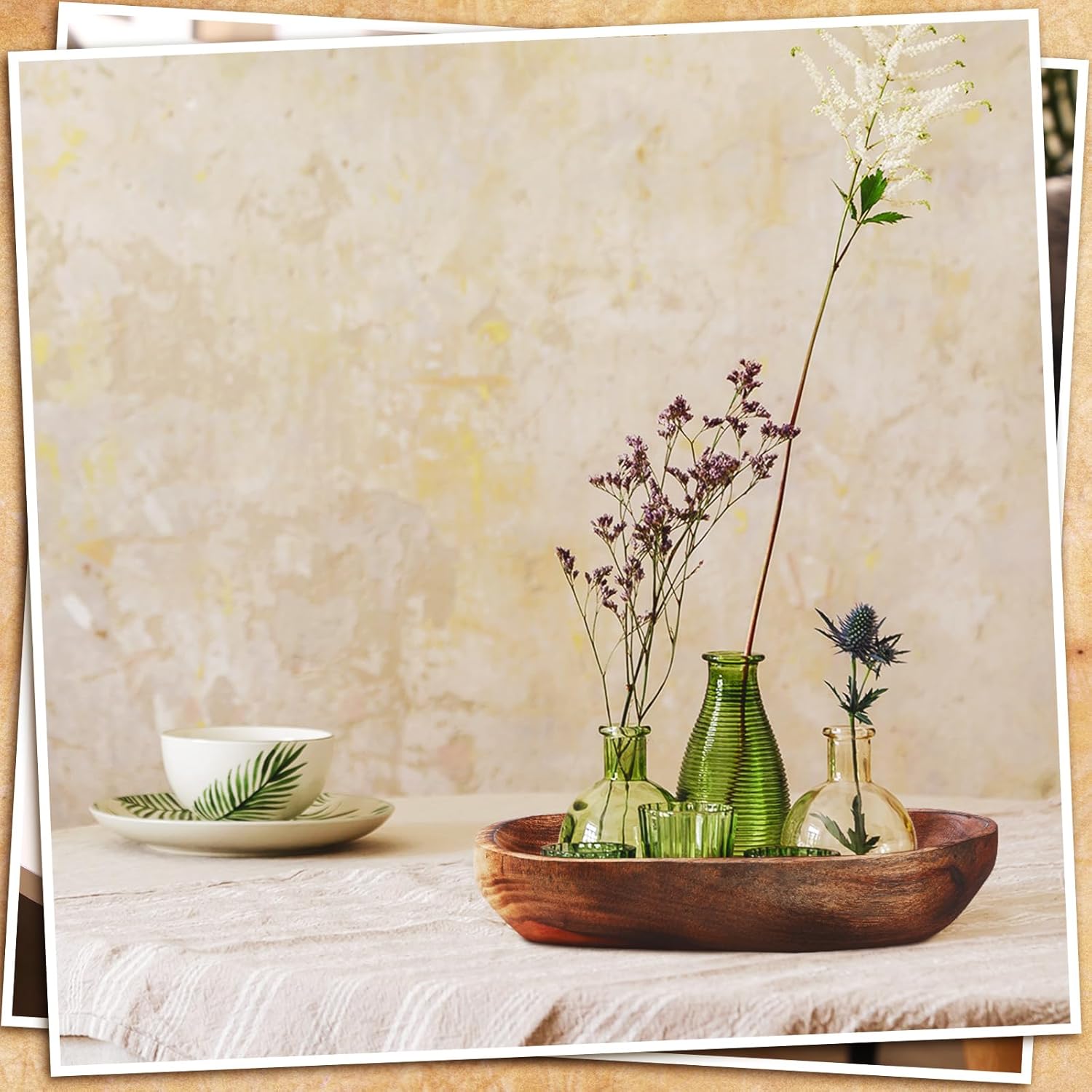 2 Pcs Wooden Dough Bowls for Decor Oblong Decorative Bowl Home Decor Fruit Vessel for Kitchen Counter Rustic Carved Serving Container Long Wooden Bread Tray for Dining Room Table(10 x 6 x 2 Inch) - Image 7