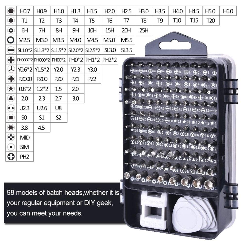 112 in 1 Set di cacciaviti di cacciavite Bit Strumenti Set Multi-Funzione di precisione del Telefono Mobile di Riparazione Dispositivo a Mano Torx Hex DShanLa (Color : 112 Blue)