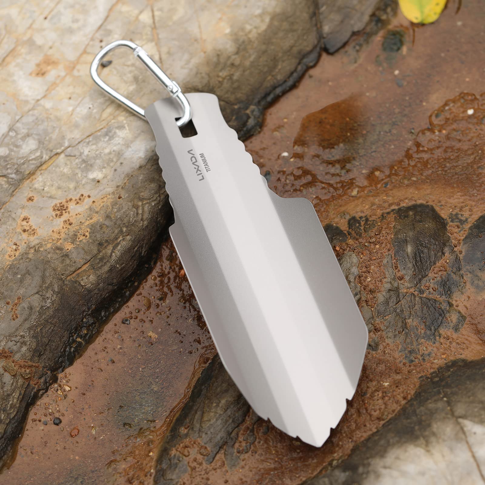 Lixada Mini Pala da Giardino Titanio 20,5cm/17,5cm Paletta da Scavo Portatile Robusto per Il Giardinaggio Campeggio Spiaggia Escursionismo