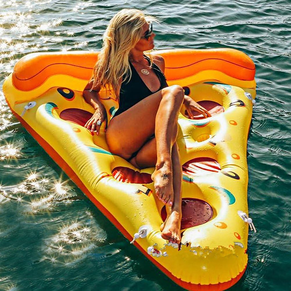 Inflatable Pizza,PVC Pool Floating Raft Water Lounger,Inflatable Pool Floats,Summer Pool Raft,Water Lounger,for Summer Pool Lake Beach Water Party, Generict4oqggsc6n