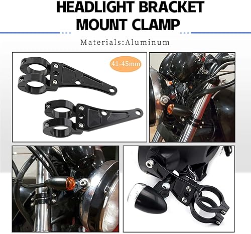 Miniatura 4 de Soporte para faros delanteros de motocicleta CNC de 1.614-1.772 in, soporte de montaje para faros delanteros de horquilla para Cafe Racer Sportster