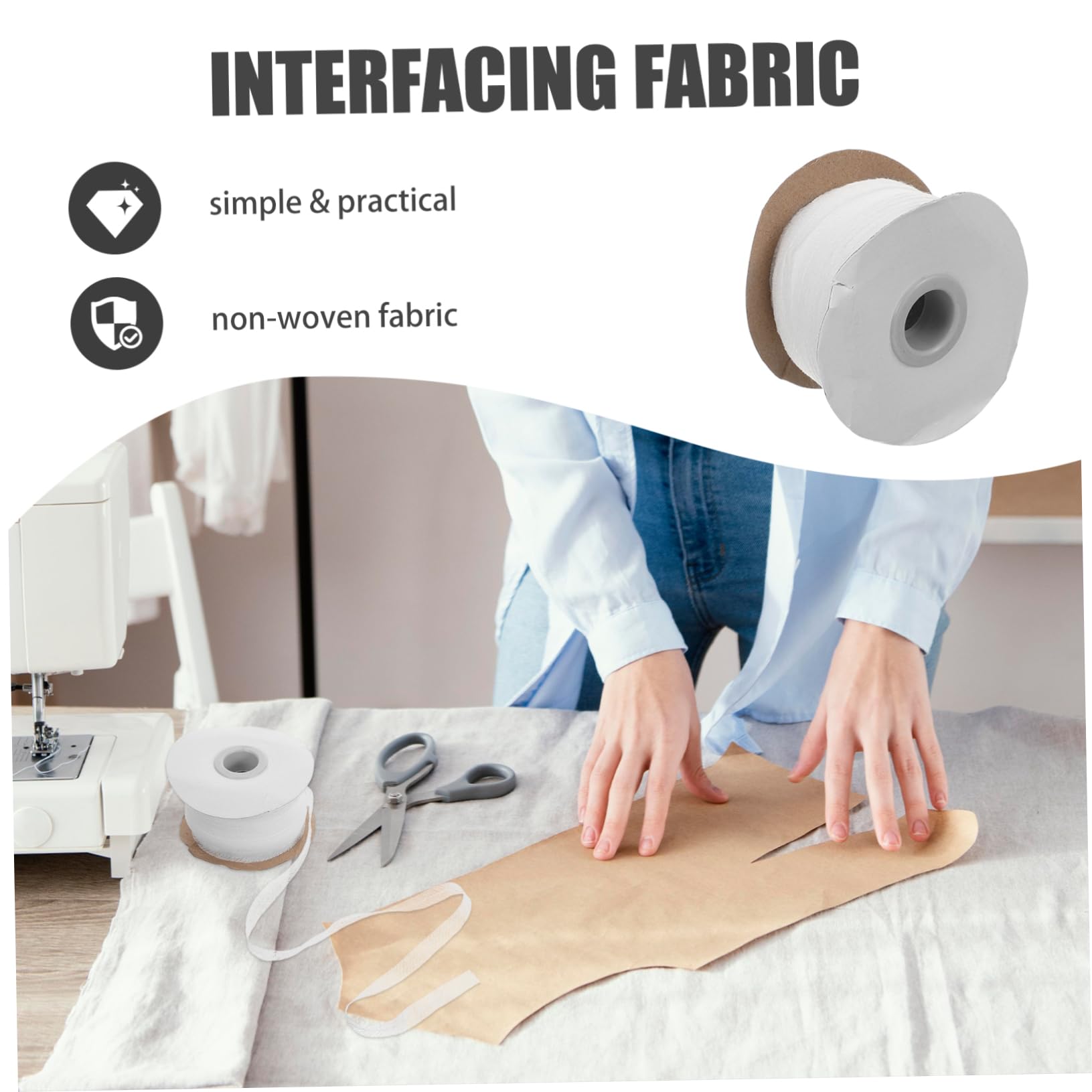 3rollos Entretela Termoadhesiva De Metros Para Ropa Interfacing De Tela No Tejida Para Proyectos De Costura y Decoración Del Hogar