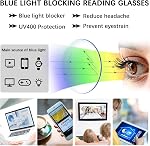 Progressive Multifocus Reading Glasses for Women Blue Light Blocking Spring Hinge Computer Multifocal Readers