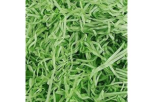 COFEETBO Natural Green Raffia Grass Filler Paper, 3.53oz Easter Basket Filling Craft...